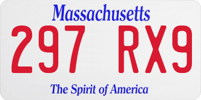 MA license plate 297RX9
