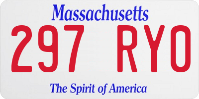 MA license plate 297RY0