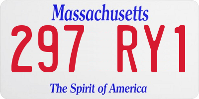 MA license plate 297RY1