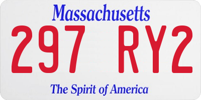 MA license plate 297RY2