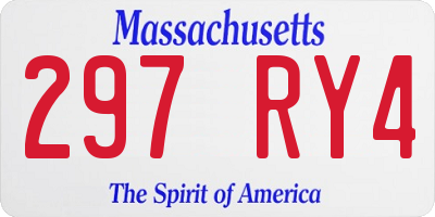 MA license plate 297RY4