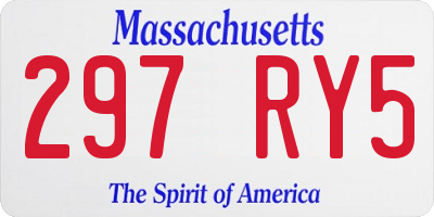 MA license plate 297RY5