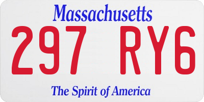 MA license plate 297RY6