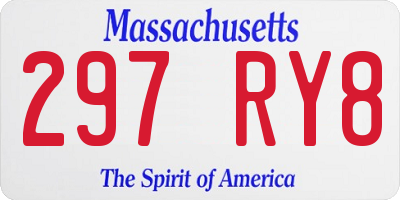 MA license plate 297RY8