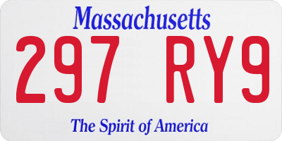 MA license plate 297RY9