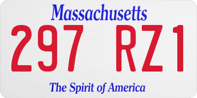 MA license plate 297RZ1