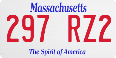 MA license plate 297RZ2