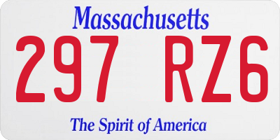 MA license plate 297RZ6