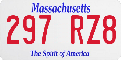 MA license plate 297RZ8