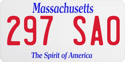 MA license plate 297SA0