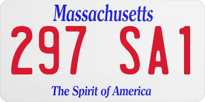 MA license plate 297SA1