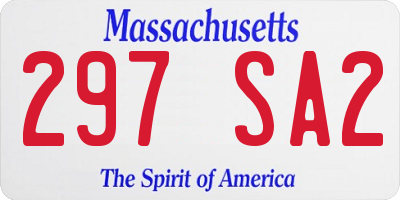 MA license plate 297SA2