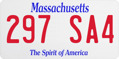MA license plate 297SA4