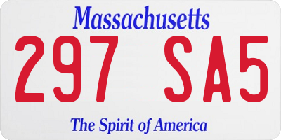 MA license plate 297SA5