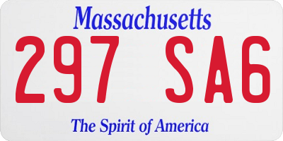MA license plate 297SA6