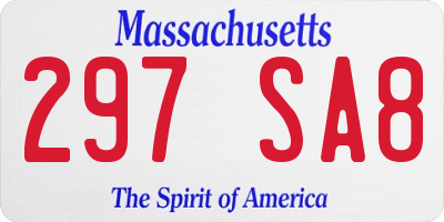 MA license plate 297SA8
