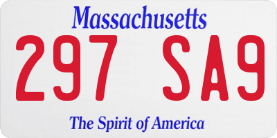 MA license plate 297SA9