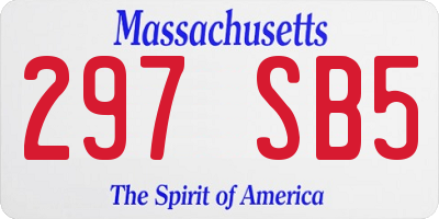 MA license plate 297SB5