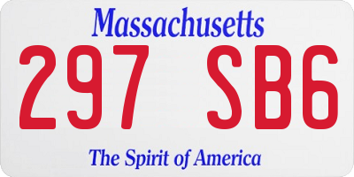 MA license plate 297SB6