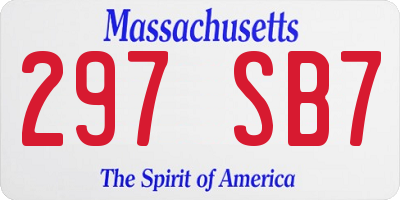 MA license plate 297SB7