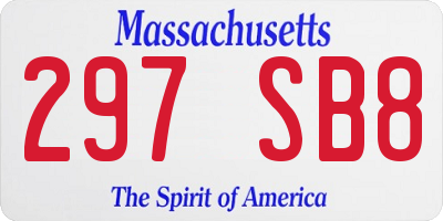 MA license plate 297SB8