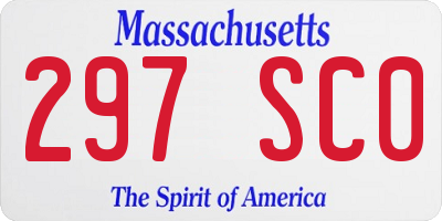 MA license plate 297SC0