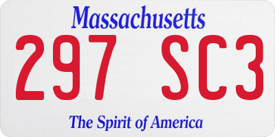 MA license plate 297SC3