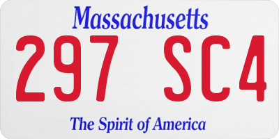 MA license plate 297SC4
