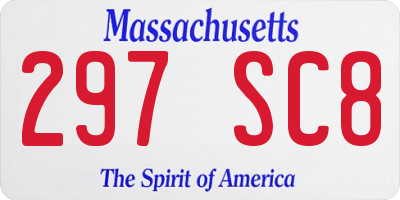 MA license plate 297SC8