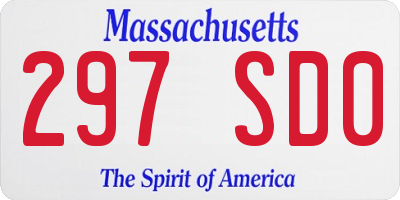 MA license plate 297SD0