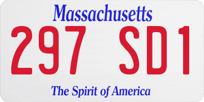MA license plate 297SD1