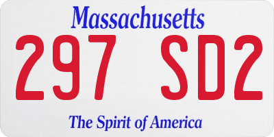 MA license plate 297SD2