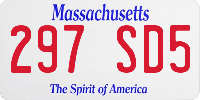 MA license plate 297SD5