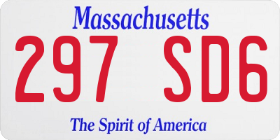 MA license plate 297SD6