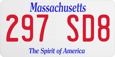 MA license plate 297SD8