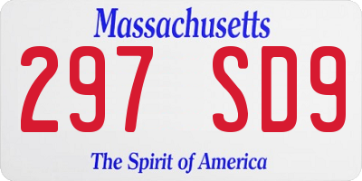 MA license plate 297SD9