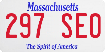 MA license plate 297SE0