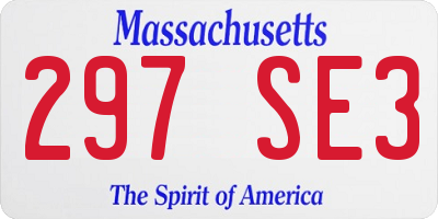 MA license plate 297SE3