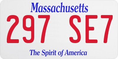 MA license plate 297SE7