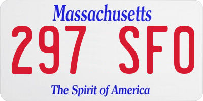 MA license plate 297SF0