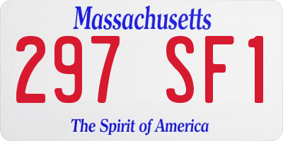 MA license plate 297SF1