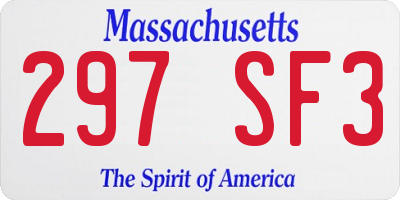 MA license plate 297SF3