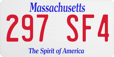 MA license plate 297SF4