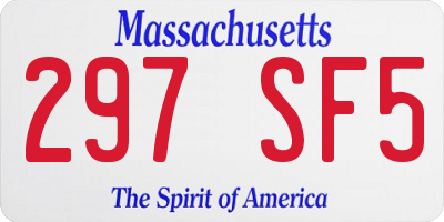 MA license plate 297SF5