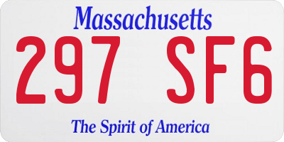MA license plate 297SF6