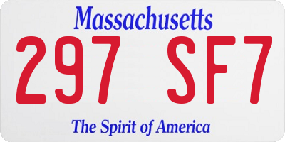 MA license plate 297SF7