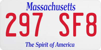 MA license plate 297SF8