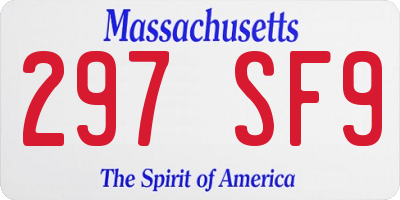 MA license plate 297SF9