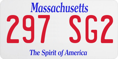 MA license plate 297SG2