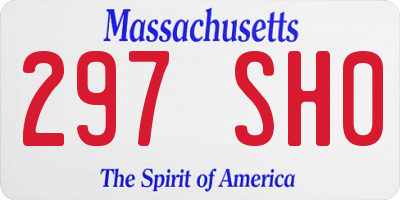 MA license plate 297SH0